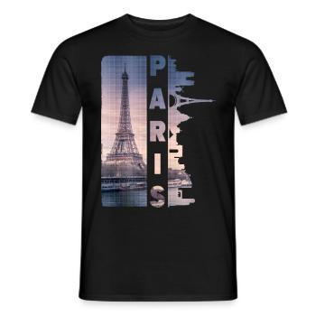 Paris France City Skyline Home Love - Men's T-Shirt - black - Front - AI Model Male 178 light (178cm)