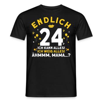 Endlich 24 Ich Kann Alles Ich Weiß Alles - Männer T-Shirt - Schwarz - Vorne - AI Model Male 178 light (178cm)