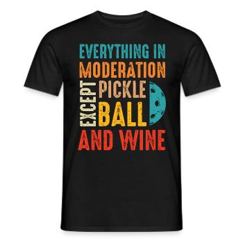 Funny Wine and Pickleball - Männer T-Shirt - Schwarz - Vorne - AI Model Male 178 light (178cm)