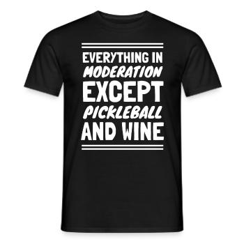 Drôle de vin et de pickleball - T-shirt homme - noir - Devant - AI Model Male 178 light (178cm)