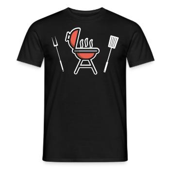 Grill Icon Grillen Grillsaison - Männer T-Shirt - Schwarz - Vorne - AI Model Male 178 light (178cm)