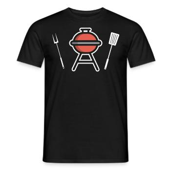 Grill Icon Grillen Sommerzeit - Männer T-Shirt - Schwarz - Vorne - AI Model Male 178 light (178cm)