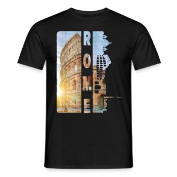 Rome Rome Italy City Skyline Home Love - Men's T-Shirt - black - Front - AI Model Male 178 light (178cm)