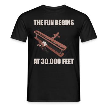 Pilot Fun Begins At 30.000 Feet Flugzeug Luftfahrt - Männer T-Shirt - Schwarz - Vorne - AI Model Male 178 light (178cm)