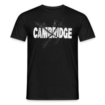 Cambridge Angleterre UK City Font Grunge Skyline - T-shirt homme - noir - Devant - AI Model Male 178 light (178cm)