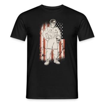 Pilot Patriot Airplane Aviation Helicopter - Men's T-Shirt - black - Front - AI Model Male 178 light (178cm)