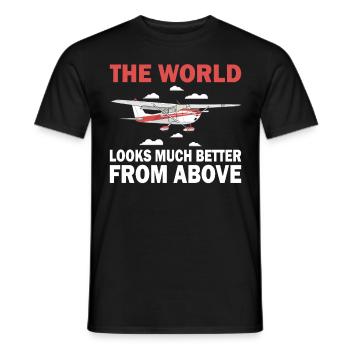 Pilot World Better From Above Flugzeug Luftfahrt - Männer T-Shirt - Schwarz - Vorne - AI Model Male 178 light (178cm)