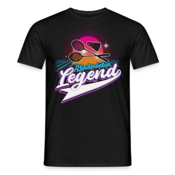 Cool Retro Crossing Rackets Badminton Legend - Männer T-Shirt - Schwarz - Vorne - AI Model Male 178 light (178cm)