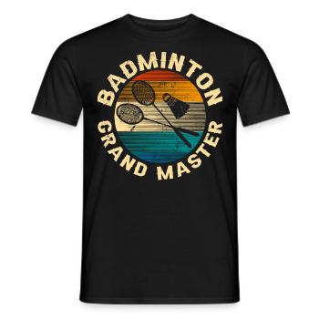 Cool Retro Crossing Rackets Badminton Grand Master - Männer T-Shirt - Schwarz - Vorne - AI Model Male 178 light (178cm)