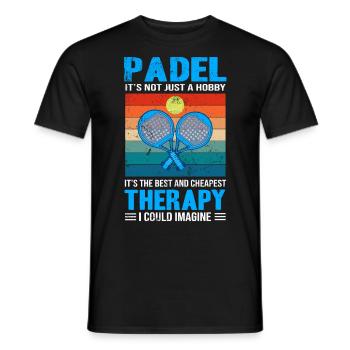 padel - It's Not Just A Hobby It's Therapy | Padel - Men's T-Shirt - black - Front - AI Model Male 178 light (178cm)