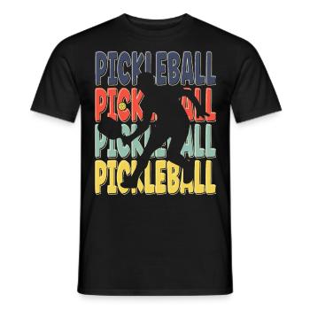 Cool Retro Text Silhouette Pickleball - Men's T-Shirt - black - Front - AI Model Male 178 light (178cm)