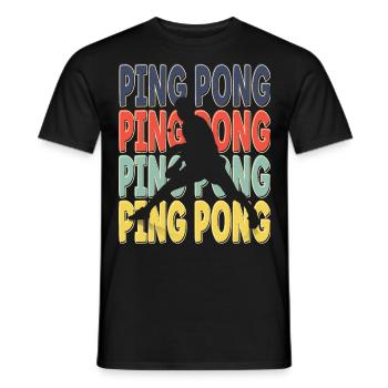 Cool Retro Text Silhouette Ping pong - T-shirt homme - noir - Devant - AI Model Male 178 light (178cm)