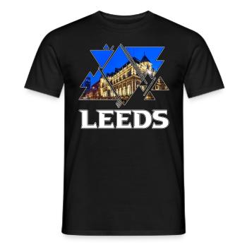 Leeds Angleterre UK City Skyline Accueil Amour - T-shirt homme - noir - Devant - AI Model Male 178 light (178cm)
