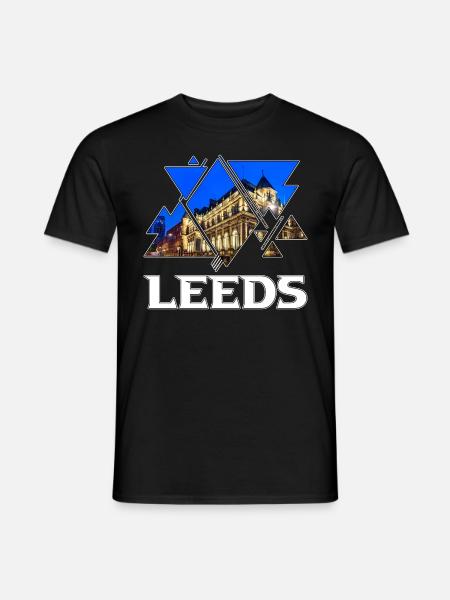 Leeds England UK Stadt Skyline Heimat Liebe - T-shirt herr - svart
