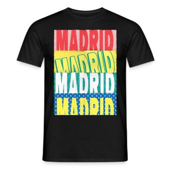Madrid Spanien Stadt Schrift Skyline Heimat - Männer T-Shirt - Schwarz - Vorne - AI Model Male 178 light (178cm)