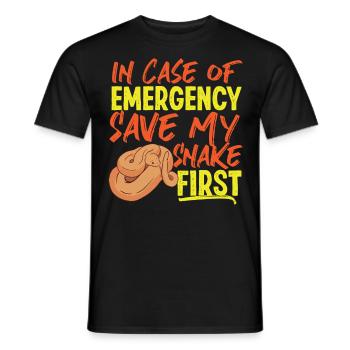 Snake Serpent In Case Of Emergency - Men's T-Shirt - black - Front - AI Model Male 178 light (178cm)
