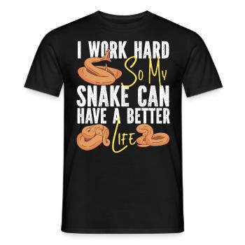 Snake Serpent I Worked Hard So My - Männer T-Shirt - Schwarz - Vorne - AI Model Male 178 light (178cm)