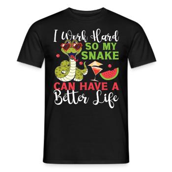 Snake Serpent I Worked So Hard So - Männer T-Shirt - Schwarz - Vorne - AI Model Male 178 light (178cm)