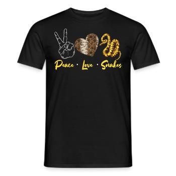 Serpent Serpent Paix Amour Serpents - T-shirt homme - noir - Devant - AI Model Male 178 light (178cm)