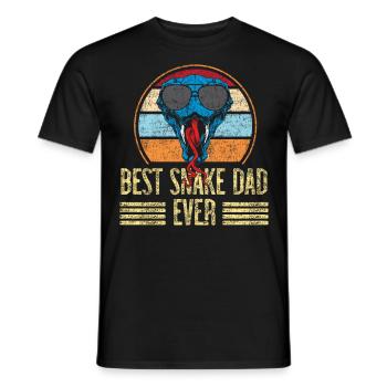 Snake Serpent Dad Father Retro - Men's T-Shirt - black - Front - AI Model Male 178 light (178cm)