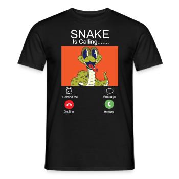 Snake Serpent Phone Display Snake - Men's T-Shirt - black - Front - AI Model Male 178 light (178cm)