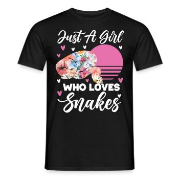 Snake Serpent Flower Floral Just A - Men's T-Shirt - black - Front - AI Model Male 178 light (178cm)
