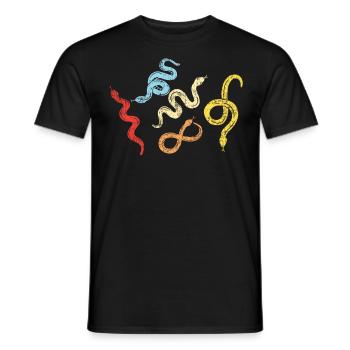 Snake Serpent Retro Vintage - Männer T-Shirt - Schwarz - Vorne - AI Model Male 178 light (178cm)