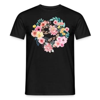 Snake Serpent Flower Floral - Men's T-Shirt - black - Front - AI Model Male 178 light (178cm)