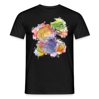 Snake Serpent Watercolor - Men's T-Shirt - black - Front - AI Model Male 178 light (178cm)