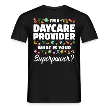 Fournisseur de services de garde d’enfants Enseignant - T-shirt homme - noir - Devant - AI Model Male 178 light (178cm)