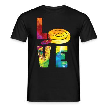 Serpent Serpent Aquarelle Amour - T-shirt homme - noir - Devant - AI Model Male 178 light (178cm)