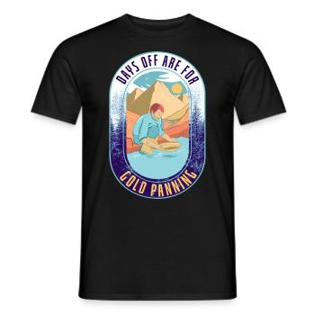 Gouden Plaquette Met Kruising Picke Gold Miner - Heren T-shirt - zwart - Voor - AI Model Male 178 light (178cm)
