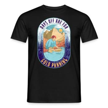 Gouden Plaquette Met Kruising Picke Gold Miner - Heren T-shirt - zwart - Voor - AI Model Male 178 light (178cm)