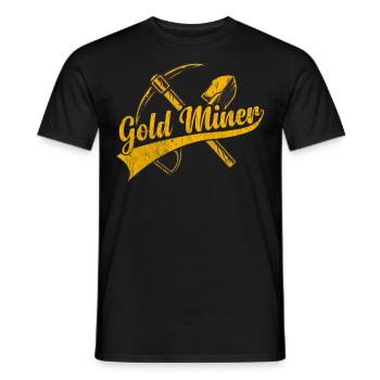 Goldene Plakette Mit Crossing Picke Gold Digger - Männer T-Shirt - Schwarz - Vorne - AI Model Male 178 light (178cm)