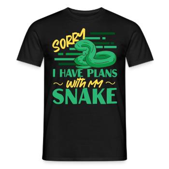 Snake Serpent Sorry I Have Plans - Männer T-Shirt - Schwarz - Vorne - AI Model Male 178 light (178cm)