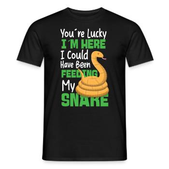 Snake Serpent You're Lucky I'm - Männer T-Shirt - Schwarz - Vorne - AI Model Male 178 light (178cm)
