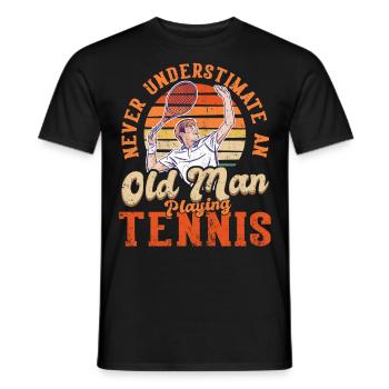 Cool Tennis Dad Tennis Player Father - Men's T-Shirt - black - Front - AI Model Male 178 light (178cm)