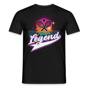 Cool Retro Crossing Rackets Tennis Legend Tennis - Men's T-Shirt - black - Front - AI Model Male 178 light (178cm)