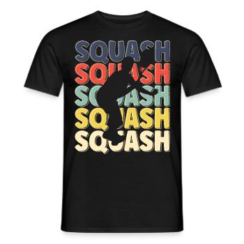 Cool Retro Text Silhouette Squash - Men's T-Shirt - black - Front - AI Model Male 178 light (178cm)