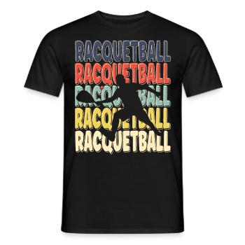 Cool Retro Text Silhouette Racquetball - T-shirt homme - noir - Devant - AI Model Male 178 light (178cm)