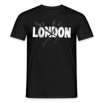 London England UK Stadt Schrift Grunge Splash - Männer T-Shirt - Schwarz - Vorne - AI Model Male 178 light (178cm)