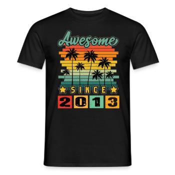 Awesome Since 2013 - Men's T-Shirt - black - Front - AI Model Male 178 light (178cm)