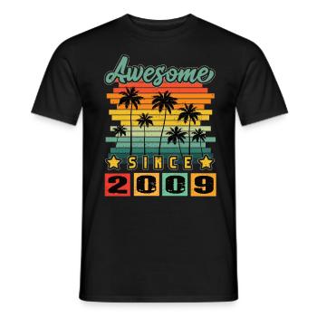 Awesome Since 2009 - Men's T-Shirt - black - Front - AI Model Male 178 light (178cm)