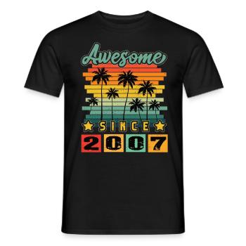 Awesome Since 2007 - Men's T-Shirt - black - Front - AI Model Male 178 light (178cm)