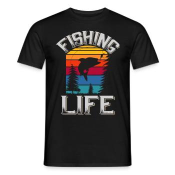 Pêche Pêcheur Poisson Pêche Vie Hobby Nature - T-shirt homme - noir - Devant - AI Model Male 178 light (178cm)