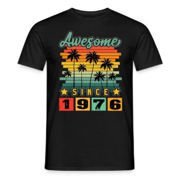 Awesome Since 1976 - Men's T-Shirt - black - Front - AI Model Male 178 light (178cm)