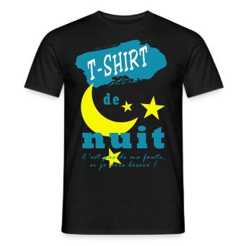 T-shirt de nuit - C'est pas de ma faute... - T-shirt homme - noir - Devant - AI Model Male 178 light (178cm)