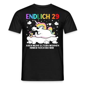 Endlich 29 Meine Eltern Wohnen Immer Noch Bei Mir - Männer T-Shirt - Schwarz - Vorne - AI Model Male 178 light (178cm)