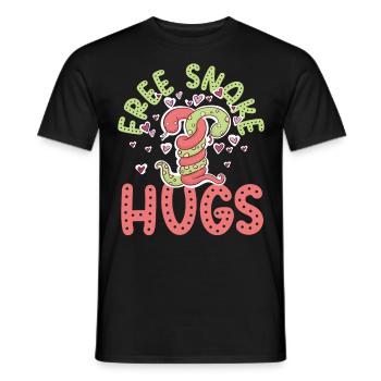 Snake Serpent Free Snake Hugs - Men's T-Shirt - black - Front - AI Model Male 178 light (178cm)