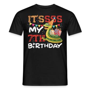 Snake Serpent It'ssss My 7th - Männer T-Shirt - Schwarz - Vorne - AI Model Male 178 light (178cm)